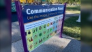 Communication panels have been installed in Gocki Park, Regent Park and Les Sherman Park in Regina. (Stefanie Davis / CTV News)
