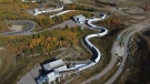 An aerial view of the sliding track at WinSport. Funding to maintain the facility has been reallocated, surprising many athletes who used it for training.
