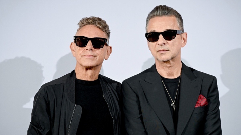 Martin Gore, left, and Dave Gahan of the band Depeche Mode in Berlin, Germany, on Oct. 4, 2022. (Britta Pedersen / dpa via AP) 