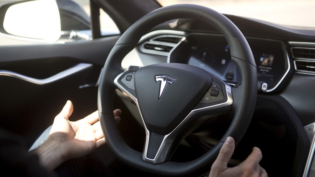 Tesla Autopilot steering wheel
