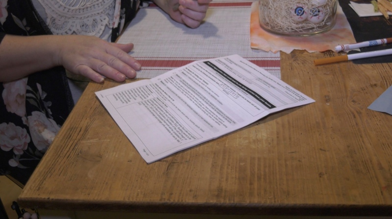 Shannon Bray received an N13 form from her landlord, indicating the plan is to end her tenancy by Jan. 31, 2023. (Spencer Turcotte / CTV News)