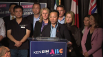 Ken Sim addresses supporters after being declared the next mayor of Vancouver, on Oct. 15, 2022. 