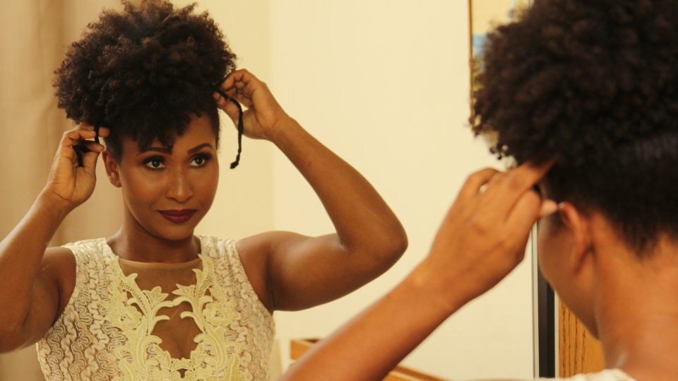 Black woman hair care