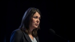 Alberta Premier Danielle Smith speaks at the United Conservative Party AGM in Edmonton on Oct. 22, 2022. THE CANADIAN PRESS/Amber Bracken