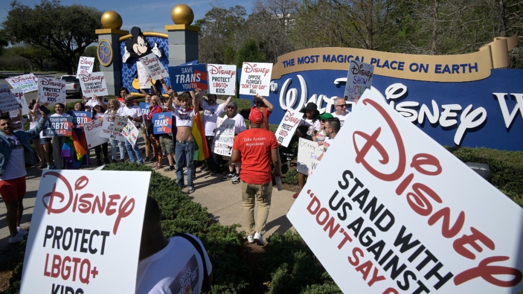 A rally at the Walt Disney Company in Orlando