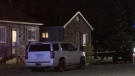 Greater Sudbury police cordoned off a home on Caruso Street in Coniston. Oct. 30/22 (Ian Campbell/CTV Northern Ontario)