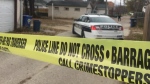 The Winnipeg Police Service is investigating the city's 44th homicide of 2022 at a home in the 100 block of Johnson Avenue Weston Oct. 31, 2022. (Image Source: Glenn Pismenny/CTV News Winnipeg)