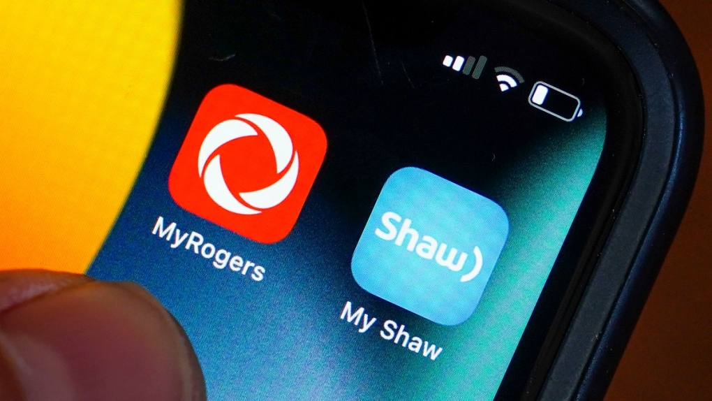 Rogers and Shaw application icons on a phone