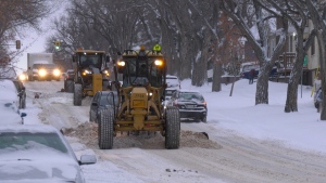 Saskatoon city crews have been working to clear the roads for the morning commute. (Chad Hills/CTV News)