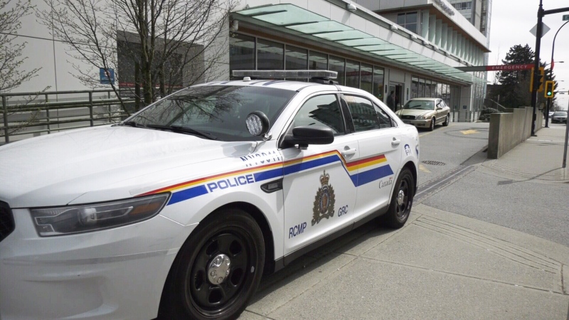 A file photo shows a police cruiser parked in North Vancouver, B.C.