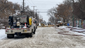 Regina police, firefighters and EMS were on scene following the major explosion that rocked the central Regina neighbourhood. (Brianne Foley/CTV News)
