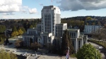 A file photo shows an aerial view of Vancouver City Hall. 