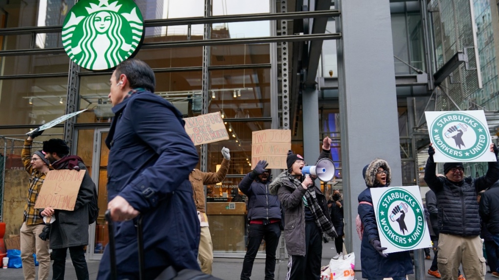 Labour action at a Starbucks in New York