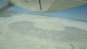 The Burning Man festival is pictured by plane. (Submitted)