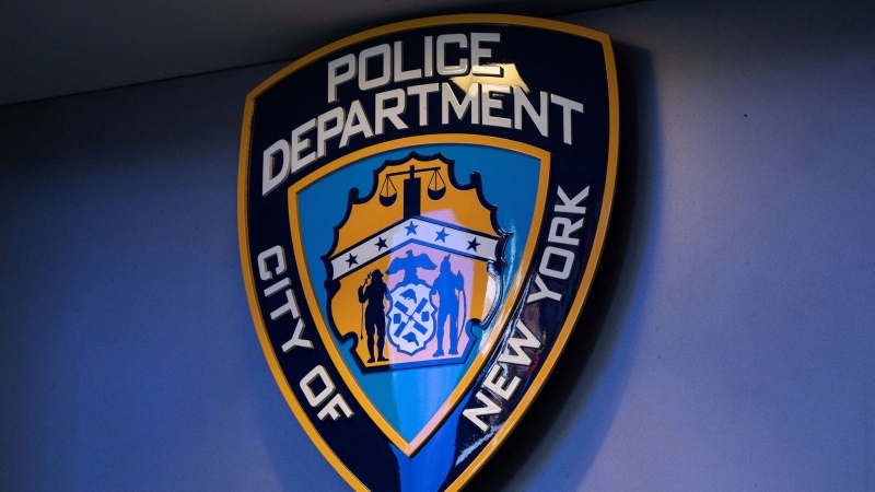 The logo of the New York City Police Department is shown. (Yuki Iwamura/AFP/Getty Images)

