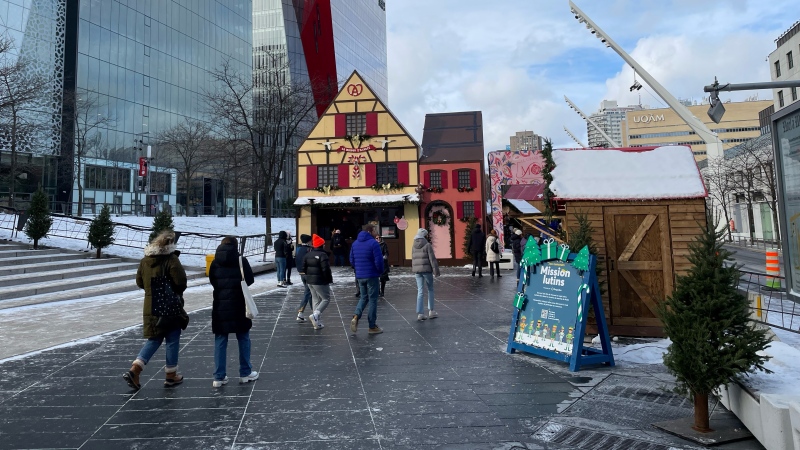 The Grand Marché de Noel de Montreal opened in Montreal on Saturday, Nov. 19 at the Quartier des Spectacles. (Christine Long/CTV News)