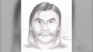 A composite sketch of a man found in medical distress who later died has been released by Winnipeg police to try and help identify him (supplied image: Winnipeg police)