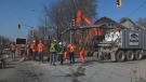City crews are working to fix a sewer leak into the Hamilton Harbour on Nov. 23, 2022.