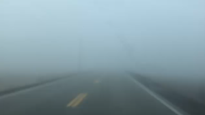 Poor visibility on Shantz Station Road in Breslau Thursday morning made for challenging conditions for drivers.