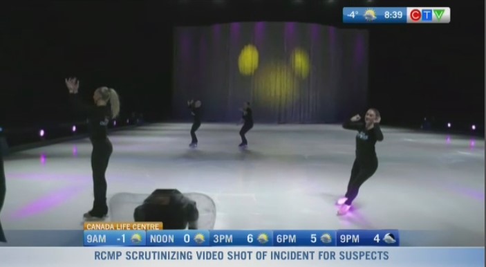 Disney On Ice skaters do on-ice demonstration 