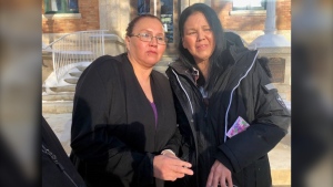 Odelia and Nerissa Quewezance reunited for the first time in 18 years. (Stacey Hein / CTV News) 