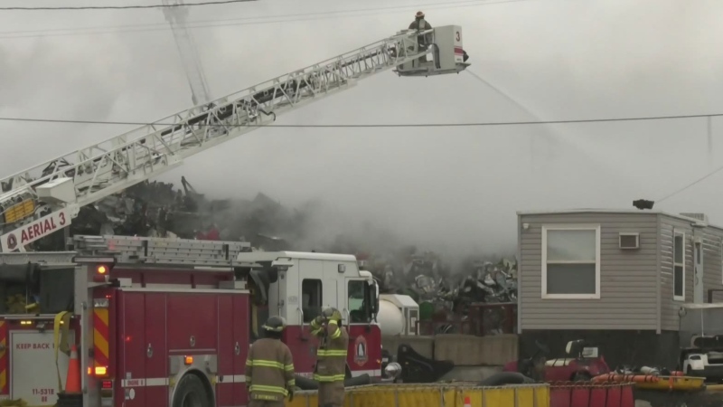 Halifax crews battle recycling plant fire