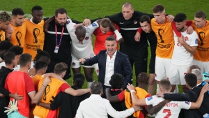 Players of Canada huddle as the head coach John Herdman speaks after falling 1-0 to Belgium in its World Cup 2022 opener at Ahmad Bin Ali Stadium on Nov. 23, 2022 in Doha, Qatar. Canada now needs at least one point against Croatia on Sunday. (Photo by Etsuo Hara/Getty Images)