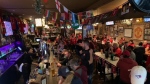 Soccer fans fill the Manchester Pub to watch Canada's World Cup match against Croatia in Windsor, Ont. on Sunday, Nov. 27, 2022. (Chris Campbell/CTV News Windsor)
