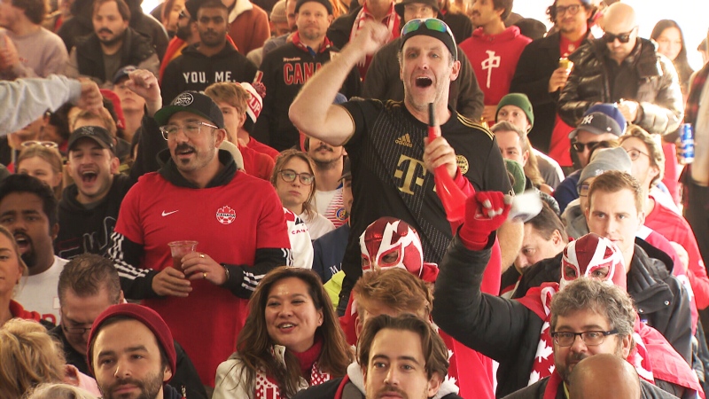 Fans gather to cheer on Canada