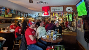 Scot’s Corner in London, Ont. was packed during the Canada-Croatia World Cup match (Source: Ashley Hyshka/CTV News London)
