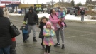 Hundreds of families were present along Albert Street in Regina on Sunday for the annual return of Santa Claus. (Brianne Foley/CTV News)