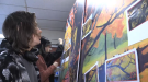 Murals created by Bradford and District High School students will be displayed in various locations around the town come spring. (Kent Colby/CTV News)