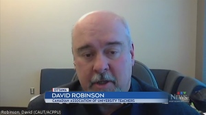 David Robinson, Canadian Association of University Teachers. Nov. 28/22 (Ashley Bacon/CTV Northern Ontario)