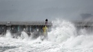 Waves pound Ogden Point breakwater during a storm in Victoria, Tuesday, Jan. 5, 2021. Environment Canada has updated special weather statements, warning of strong winds, sub-zero temperatures and snow for south coastal B.C. and much of Vancouver Island. THE CANADIAN PRESS/Chad Hipolito