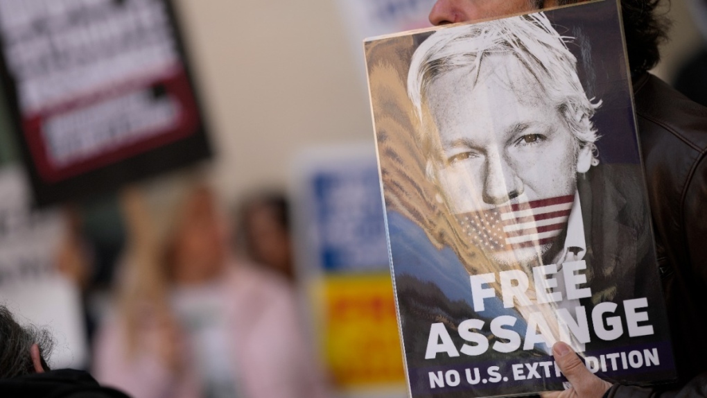 Julian Assange supporters in London