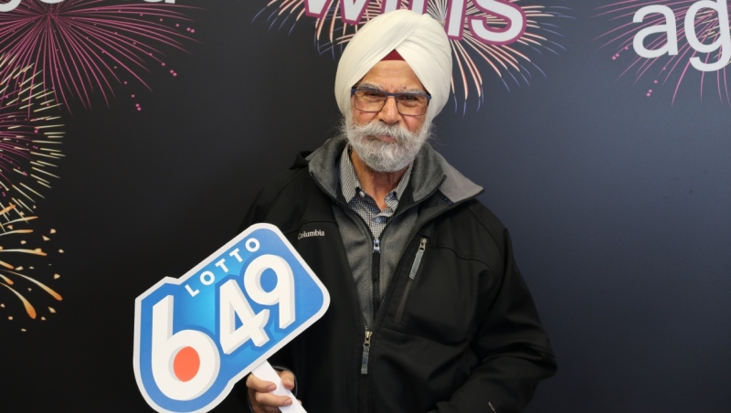 Jasbir Sangha won $1 million on the Oct. 22 Lotto 6-49 draw. (Western Canada Lottery Corporation) 