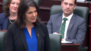 Alberta Premier Danielle Smith introduces the Sovereignty within a United Canada Act on November 29, 2022 (Source: Alberta Legislature.)