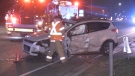 Emergency crews are currently on the scene of a multi-vehicle collision in south London, Ont. Tuesday night. (Jim Knight/CTV News London)