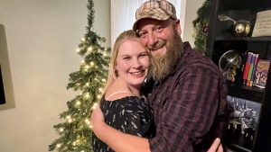 Katie Nigh and Trevor Vanderloo who live near Ailsa Craig, Ont., are to be married during the village’s Santa Claus parade on Dec. 10, 2022. (Sean Irvine/CTV News London) 