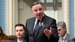 Quebec Premier Francois Legault speaks as the National Assembly sits for its 43rd Legislature, Tuesday, November 29, 2022 in Quebec City. THE CANADIAN PRESS/Jacques Boissinot