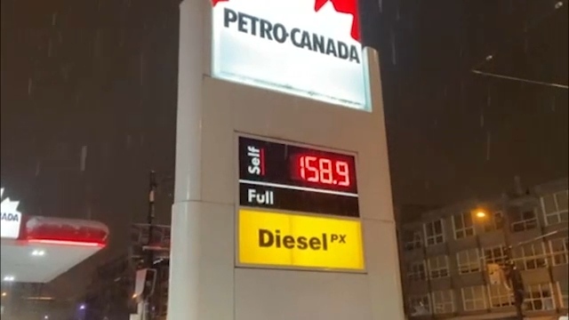 Gas prices in Vancouver dropped to 158.9 cents per litre on Wednesday, Nov. 29, 2022. 