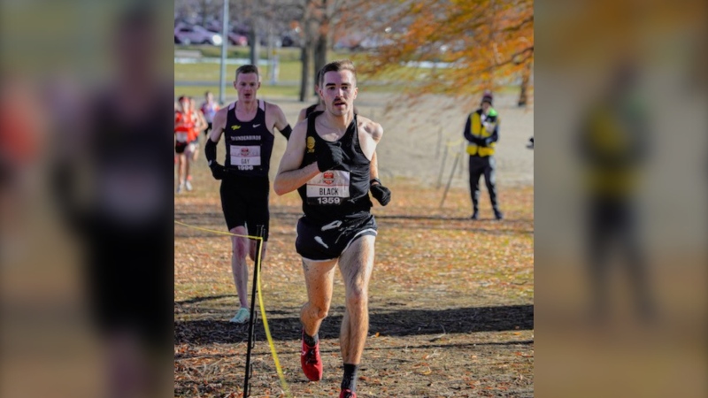 Connor Black running at the Canadian Cross Country Championships on Nov. 26, 2022 in Ottawa. (Source: Thomas Parrot-Migas) 