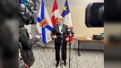 Nova Scotia’s Deputy Minister of Labour, skills and Immigration Ava Czapalay speaks with reporters about the provinces plan to double its population. (Jesse Thomas/CTV)