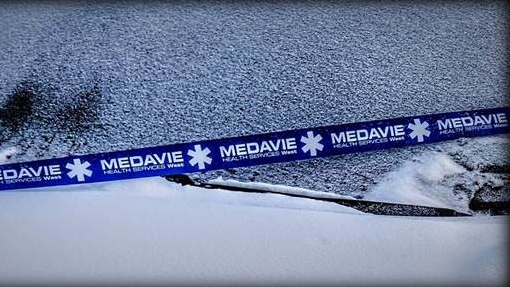 Medavie Health Services West is launching a blue tape program to let people know if they've already been at the scene. (Medavie Health Services West)