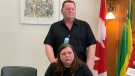 Jolene Van Alstine (Bottom) and her husband Myles (Top) at the Saskatchewan Legislative Building on Nov. 30, 2022. (Wayne Mantyka/CTV News)