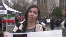 A rally at UVic in support of protesters in Iran is shown. Nov. 30, 2022. (CTV News)