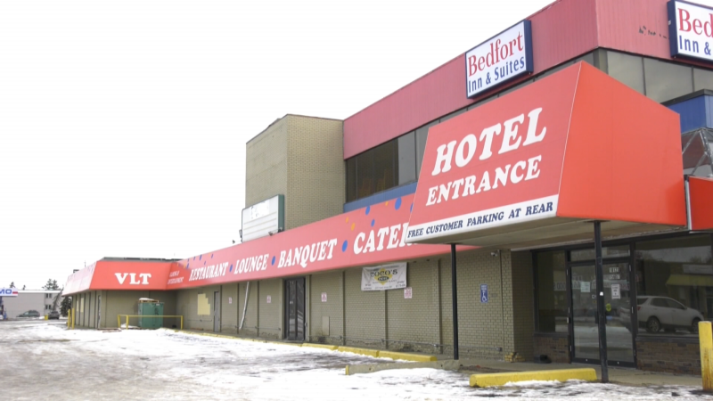 The Bedfort Inn & Suites in west Edmonton will become a homeless shelter after council approved funding on November 30, 2022 (Jeremy Thompson/CTV News Edmonton.)