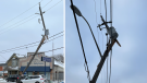 Crews were called to the scene of a crash that took out a hydro pole in London on Dec. 1, 2022. (Source: London fire)