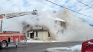 Fire at former Red Maple Hotel and Dining Lounge on Nov. 21, 2022. (Source; Chery Smith)
