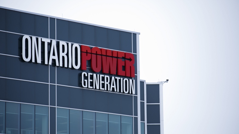 Ontario Power Generation signage is seen facility at the Darlington Power Complex, in Bowmanville, Ont., on May 31, 2019. Ontario's public generating company has pulled the plug on its plan to bury hazardous radioactive waste near the Lake Huron shoreline.THE CANADIAN PRESS/Cole Burston